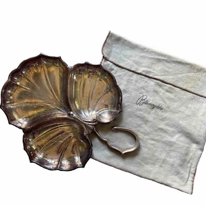 Vintage MCM Halbmond Blattsilber Tablett 50er Jahre Limited Edition #11 Bloomingdales - Bild 1 von 12