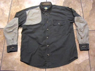 Cabelas Shooting Shirt Green Khaki Long Sleeve Button Up Men's Large - Image 1 of 4