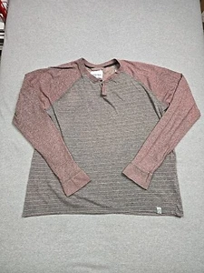 Paper Denim & Cloth Shirt Mens Medium Striped Henley Casual Comfort - Picture 1 of 12