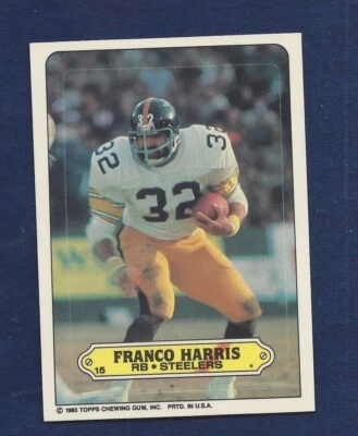 RAZOR SHARP  1983 TOPPS STICKER  #15 FRANCO HARRIS HOF .99 SHIP X883 - Image 1 of 2