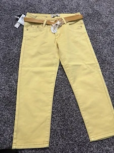 Jeans donna puzzle taglia 7/8 pantaloni Capri nuovi con etichette con cintura stella. Prezzo consigliato $98. - Foto 1 di 4