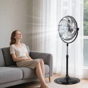 18" High Velocity Pedestal Fan w/Adjustable Heigh & 3 Speeds 360° Tilt for Home - Picture 1 of 9