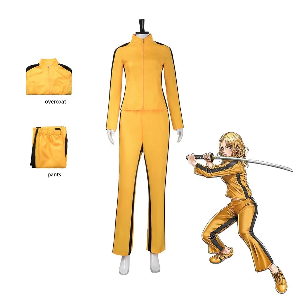 Costume cosplay Kill Bill la sposa cappotto giallo pantaloni adulto donna uniforme - Immagine 1 di 4