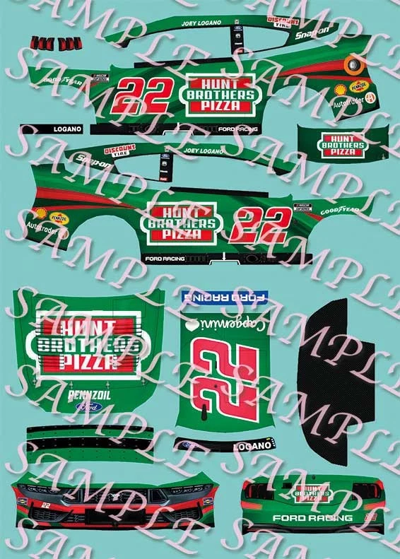 Pedido anticipado 2026 Joey Logano Hunts Pizza 1/64 calcomanías pelables y pegadas Foto 1 de 1