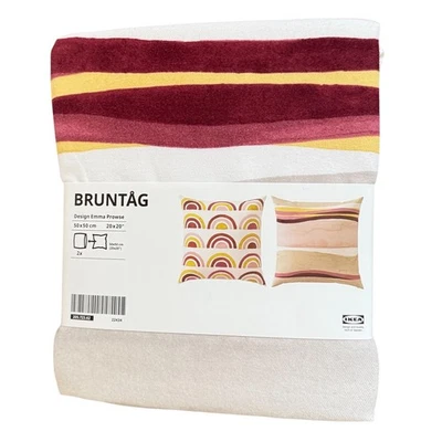 IKEA BRUNTAG Set of 2 Light Pink Multicolor Pillow Covers 20" x 20" - Image 1 of 3