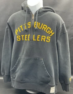 Felpa con cappuccio zip REEBOK Greatest Games Immaculate Pittsburgh Steelers nera grande - Foto 1 di 9