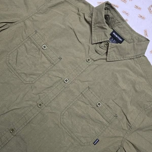 Burton Menswear Short Sleeve Button Up Olive Green Shirt - Size L - Picture 1 of 15