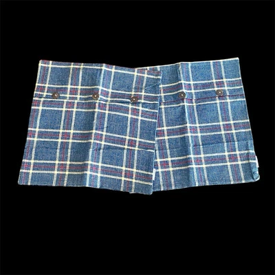2 Throw Pillows COVERS Home Decor by Western Home BLUE Plaid Buttons 18x18 - Image 1 of 4