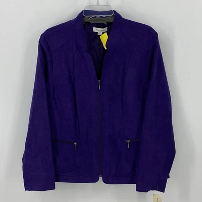 Studio Works Preowned Womens Jacket Size 18 Zip Long Sleeve Purple NWT - Image 1 of 4