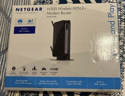 NETGEAR N300 Wireless ADSL2+ Modem Router DGN2200  in ottime condizioni - Immagine 1 di 4