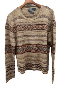 Polo Ralph Lauren Hemd Handstrick Pullover Leinen Baumwolle Seide Leinen Wolle - Bild 1 von 5