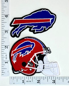 Embroidered 2-Patch Set - Iron-on - Football - NEW - Buffalo Bills - NFL - Picture 1 of 1
