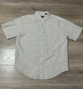 VTG Route 66 Seersucker Shirt Mens L Stripe Short Sleeve Button Front Cotton - Picture 1 of 7