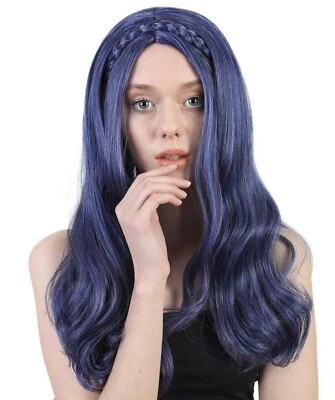Cosplay Descendants2 Evie Braid Blue Black Mixed Color Wavy Curly Wig HW-1417 - Image 1 of 4