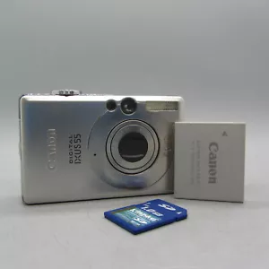 Canon Digital Camera IXUS 55 5.0MP Silver Tested - Picture 1 of 8