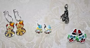 LOT of 4 CLOWN Jewelry ITEMS 3 Pairs of EARRINGS & 1 Shriner PENDANT (Read) - Picture 1 of 9
