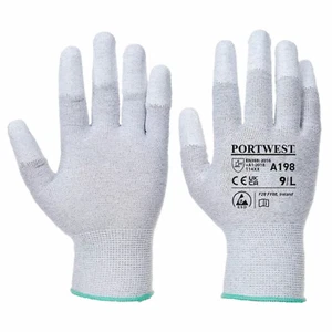 Portwest Antistatic PU Fingerspitze beschichtete Sicherheitshandschuhe ESD antistatisch Arbeit A198 - Bild 1 von 6