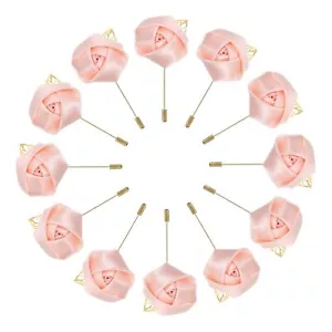 12 Pcs Groom Boutonnieres Rose Boutonnieres Pins for Men Wedding Ceremony Ann... - Picture 1 of 5