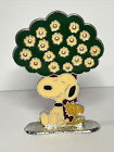 Vintage Peanuts Snoopy Woodstock Enamel Earring Tree Jewelry Stand Dog Bird