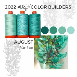Color Builder JADE VINE Aurifil Thread Set 3 Lg Spools 1422 yds ea 50 wt Cotton - Picture 1 of 3