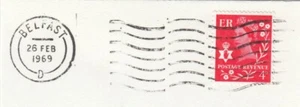 4d GB Northern Ireland Used Definitive Belfast 1969 ON PIECE (66841) - Picture 1 of 1