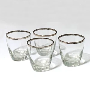 Libbey, klar mit Platinfelgen, 8 oz. On the Rocks Cocktailbecher, 4er Set - Bild 1 von 3