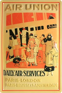 Placa de chapa en relieve AIR UNION Daily Air Services aerolínea 20 x 30 cm * - Imagen 1 de 2