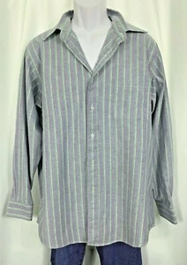 SEARS ROEBUCK Mens Size 16 1/2 34-35 Purple Green Stripes Collared Dress SHIRT - Picture 1 of 7