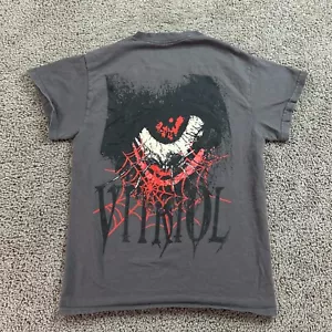 Zumiez Vitriol Shirt Mens Small Gray Black Spider Web Tarantula Short Sleeve - Picture 1 of 12