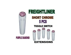Freightliner Short Chrome Toggle Switch Extensions - Purple set of 5 - Picture 1 of 4