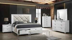 Prism Contemporary Modern King Bedroom Set with LED for a total of 5 pieces - Picture 1 of 15