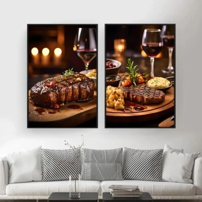 Restaurant Dining Room Poster Food Canvas Painting Wall Art Picture Decoration - Image 1 of 4