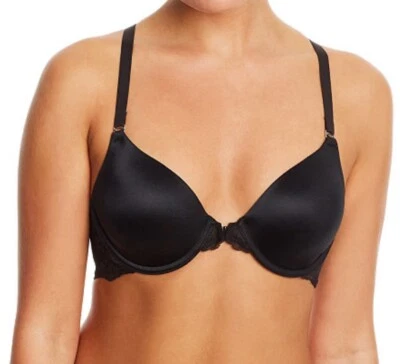 Maidenform 7112 One Fab Fit Extra Coverage Lace T-Back Bra, Black, Size 34B, $44 - Image 1 of 4