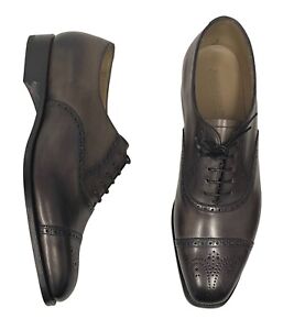 Edward Green Men's Shoes 9.5 / 10 Asquith Grey Cloud Antique Oxfords E888
