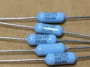 (5 PC) MEPCO RNC60H88R7FS Metal Film Resistors 88.7 Ohm, 250V, 1±%, 50ppm - Picture 1 of 2
