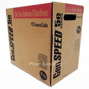 GENSPEED 1000FT Cat5e Cavo ELT UL RAME SOLIDO 350Mhz CATEGORIA 5E MADE IN USA - Foto 1 di 1