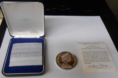 Moneda de 25 dólares de plata esterlina 1975 - Bermudas - Reina Isabel II Comm. PF Foto 1 de 4