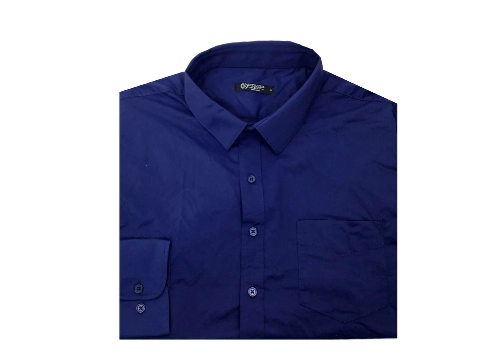 Camisa elástica de manga larga azul marino XL Evolved Kent para hombre Foto 1 de 1