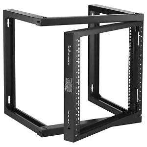 VEVOR 9U Wall Mount Rack 150 lbs/68.04 kg Open Frame Server Network Rack Black - Picture 1 of 12