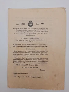 Decreto Approvazione del bilancio Colonia eritrea 1911 - Bild 1 von 1