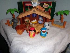15pc Mattel Little People Christmas Story Set Nativity Lights Sounds - Picture 1 of 2
