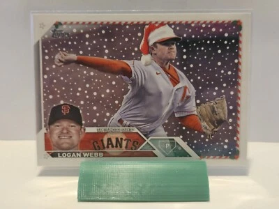 2023 Topps Holiday SSP (Santa Hat) #H168 Logan Webb San Francisco Giants - Image 1 of 2