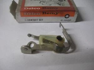 EARLY 60's TO EARLY 70's DODGE PLYMOUTH POINT CONTACT SET DELCO C-100P NOS - Picture 1 of 2