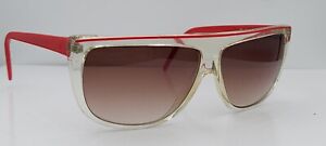 Vintage Liz Claiborne Red Translucent Shield Sunglasses Italy FRAMES ONLY