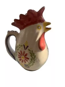 Brocca pollo gallo Sigma Italy vintage italiana dipinta a mano alta 7" 2 tazze - Foto 1 di 6