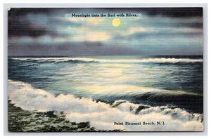 Postal: NJ 1945 Moonlight, Surf, Point Pleasant Beach, Nueva Jersey - Publicado - Imagen 1 de 2
