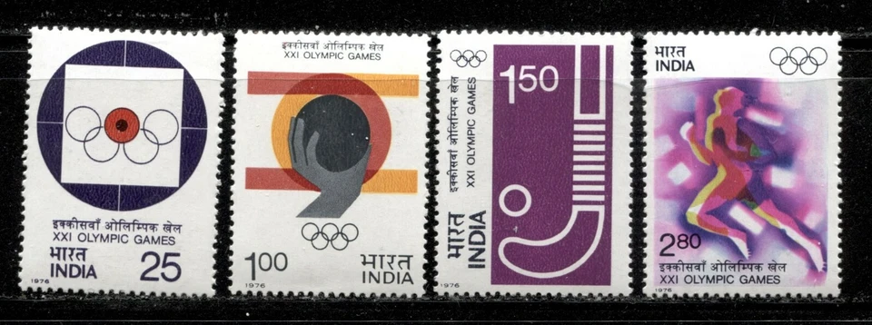 INDIA 1976, SPORTS:  MONTREAL OLYMPICS, Scott 724-727, MNH - Image 1 of 1