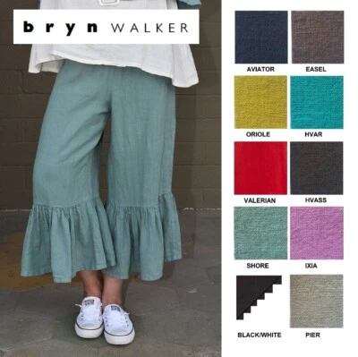 BRYN WALKER Light Linen  RUFFLE PANT  Bloomers  Flax Bedskirt  XS S M L  COLORS - Image 1 of 4