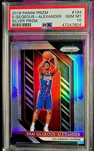 2018-19 Panini Prizm Shai Gilgeous-Alexander #184 RC Rookie SILVER PSA 10 GEM MT - Picture 1 of 2