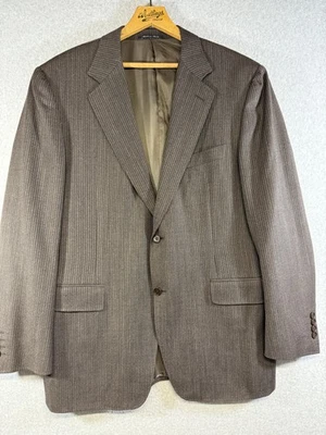 Blazer Canali Masculino 42R Lã Marrom Dois Botões Ventilação Dupla Feito na Itália - Imagem 1 de 4